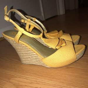 SEYCHELLES Polka Dot Mustard Wedges